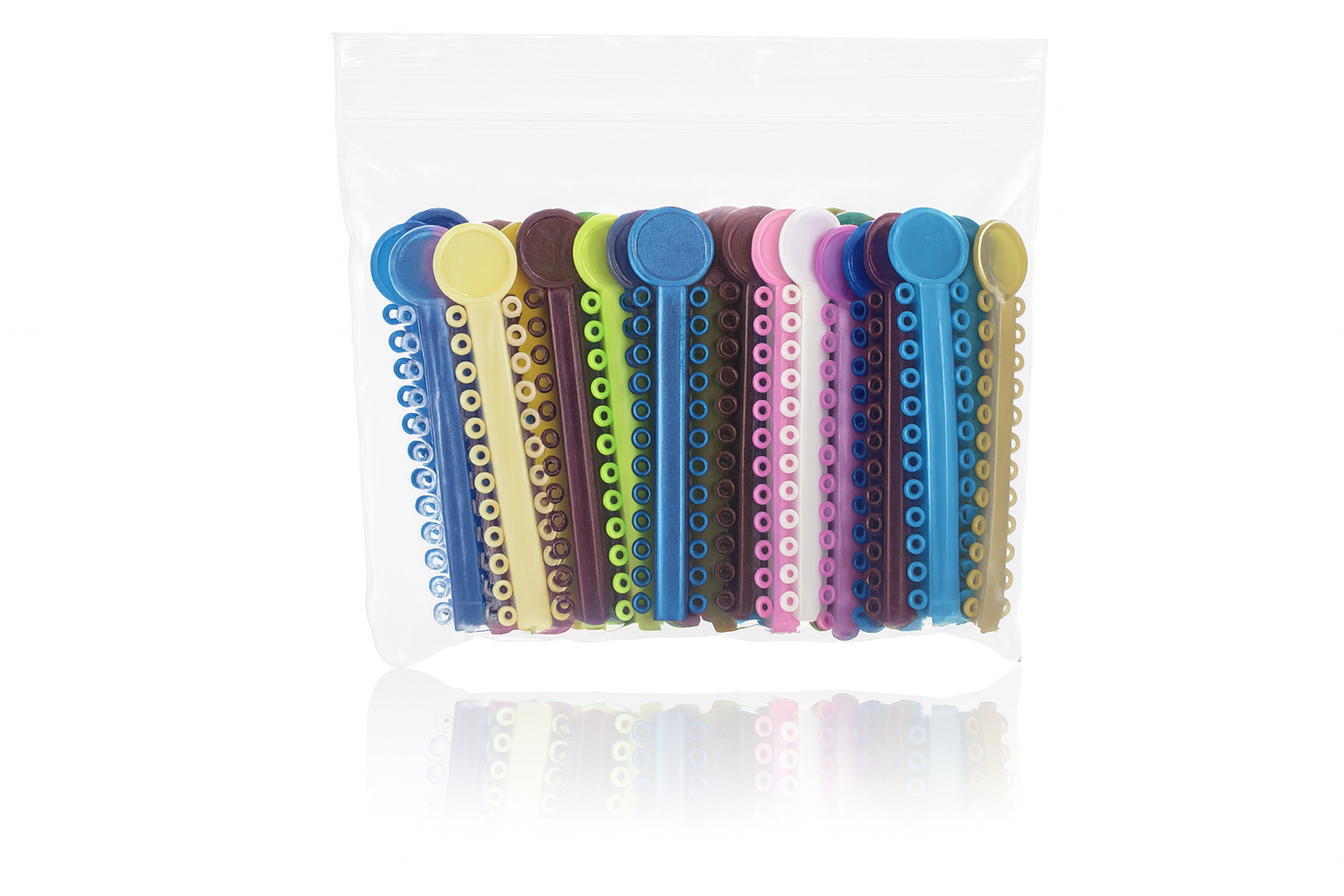 Ligatures orthodontiques élastiques multicolores