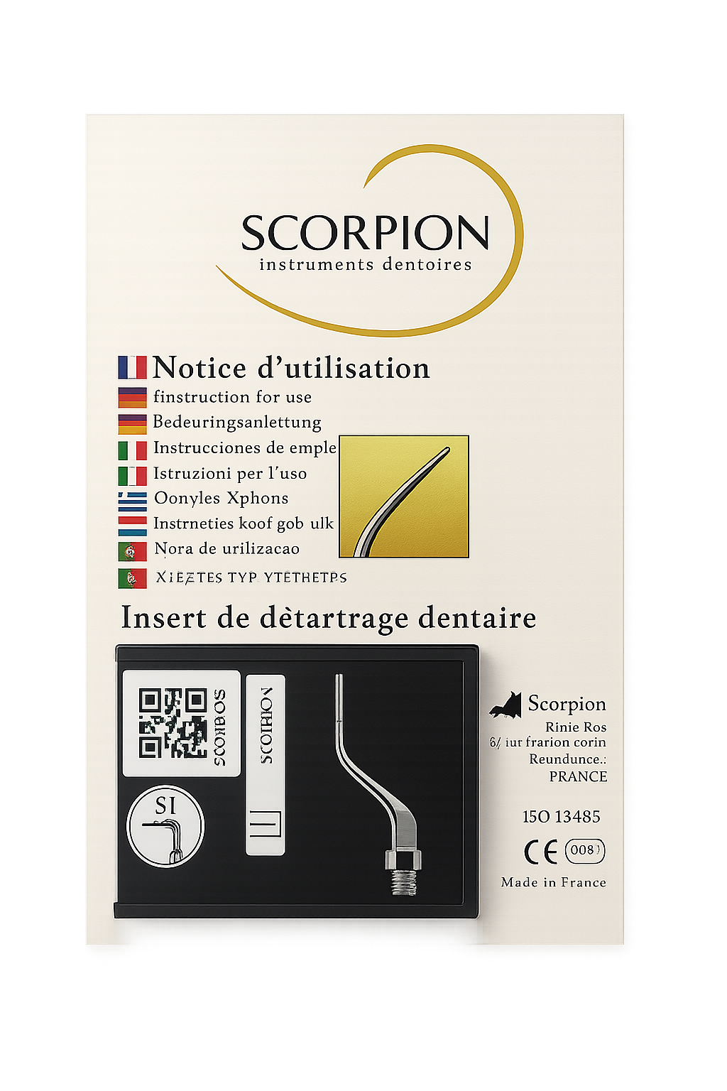 nsert de détartrage dentaire Scorpion