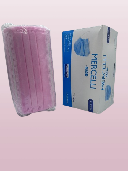 Mercelli Mask: [50 pièces , 3 couches; >99% filtration bactérienne]