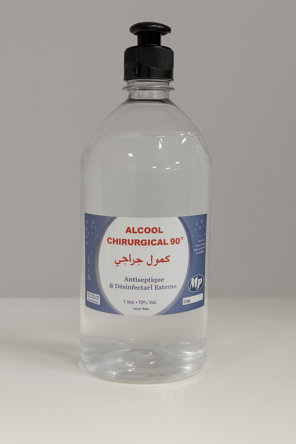 Alcool Chirurgical 90°
[Antiseptique & Désinfectant Externo : 1 litre ; 70% Vol]